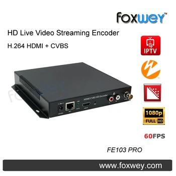 HD live video transliacijos encoder | CVBS|AV|BNC|composite encoder garso įvestis, H. 264 PAL NTSC live bažnyčios stream FOXWEY